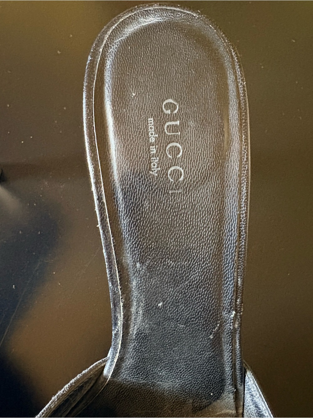 Gucci Black Monogram Pointed Toe Slip-On Mules - Picture 4 of 4